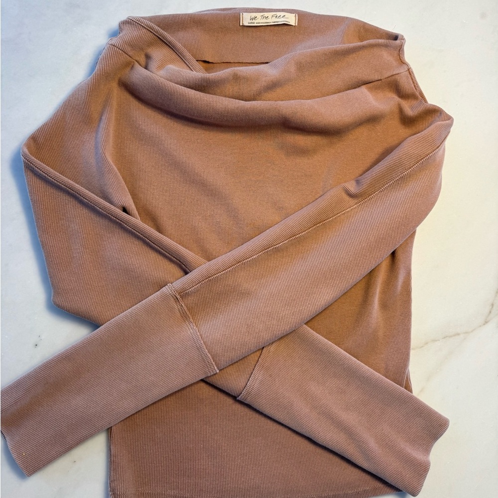 We The Free Off-the-Shoulder Mauve Sweater